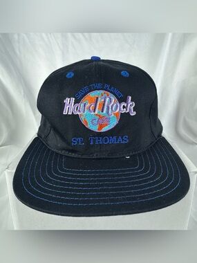 Vintage Hard Rock Cafe Hat OSFA U.S. Virgin Islands St. Thomas 1990s Y2K Taiwan